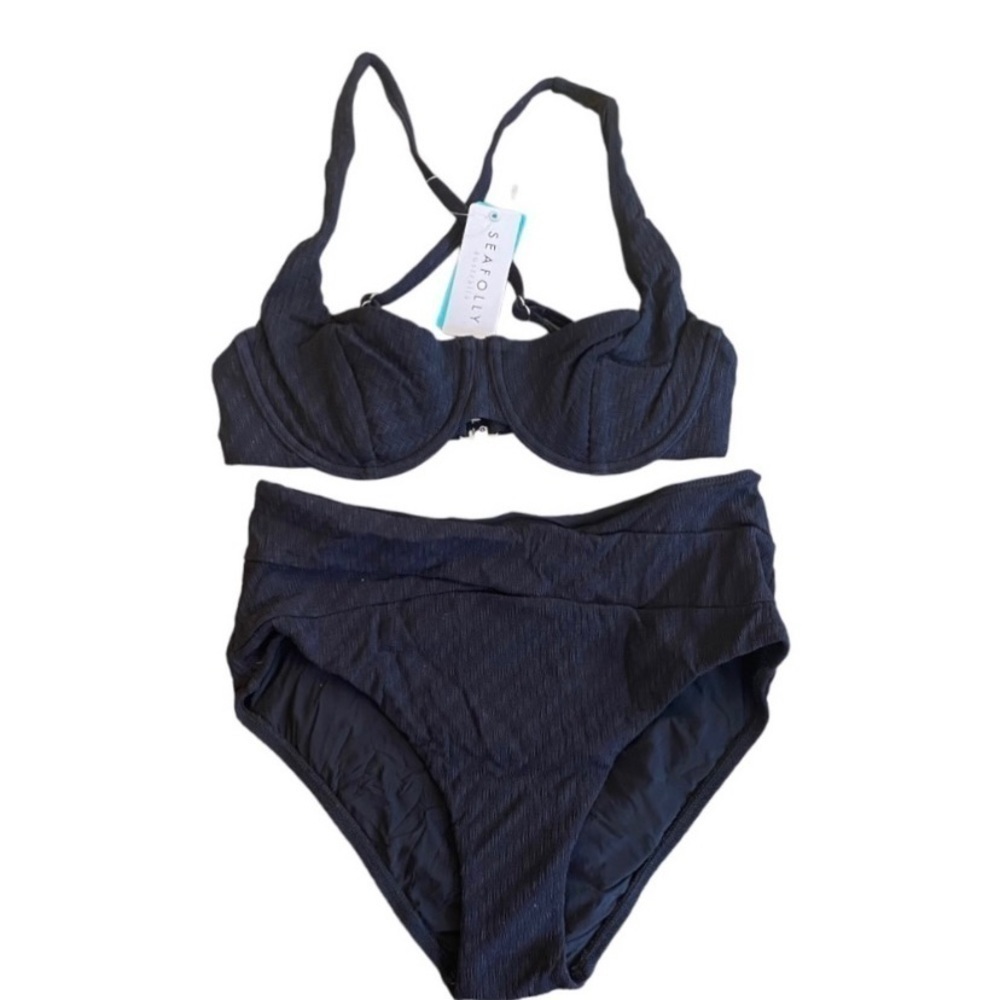 $226 Seafolly Willow Bikini Set Underwire Top & High Rise Full Coverage Bottom - Picture 4 of 11